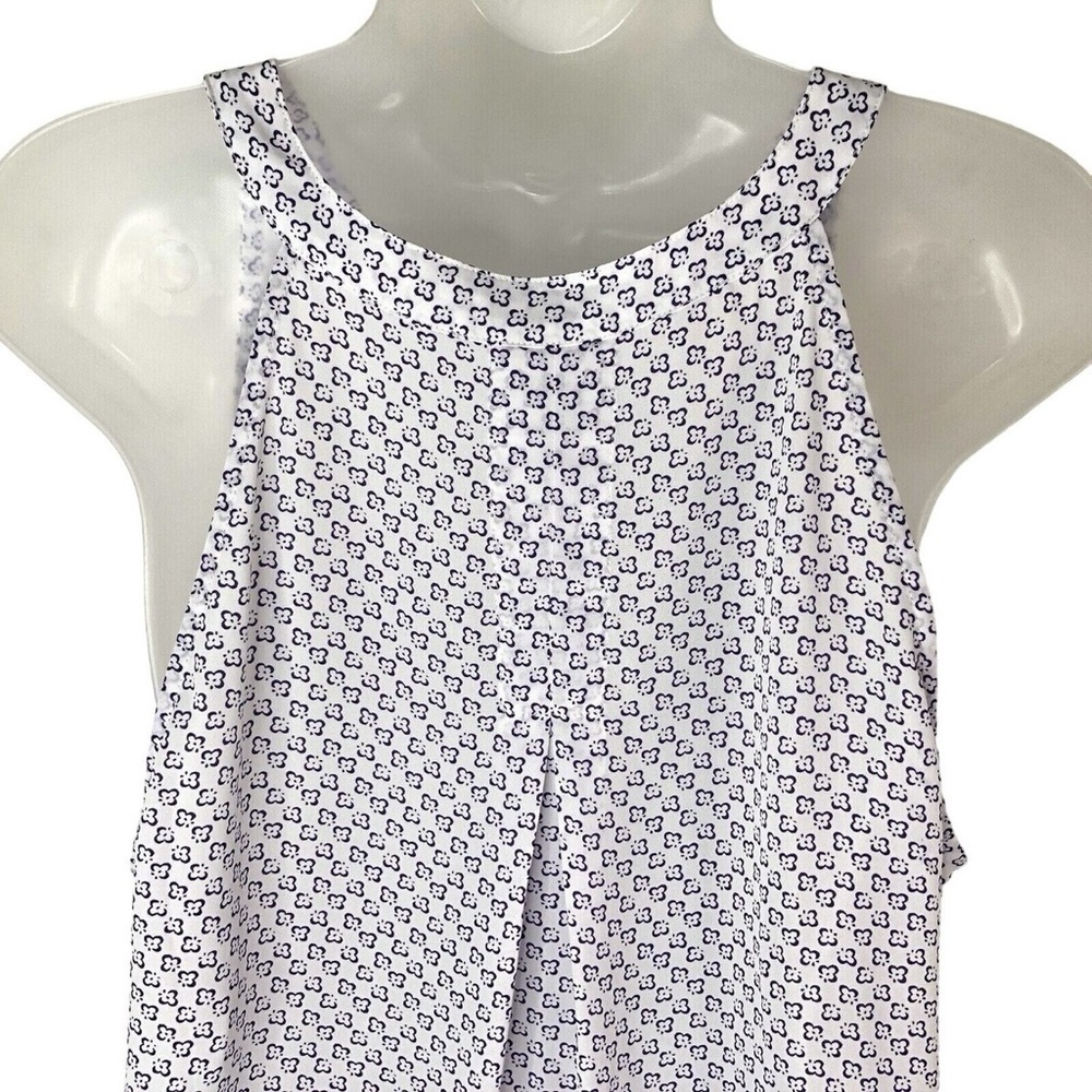 CAbi Priscilla Sleeveless Blouse Button Front Purple White Corpcore Librarian S - Picture 8 of 15